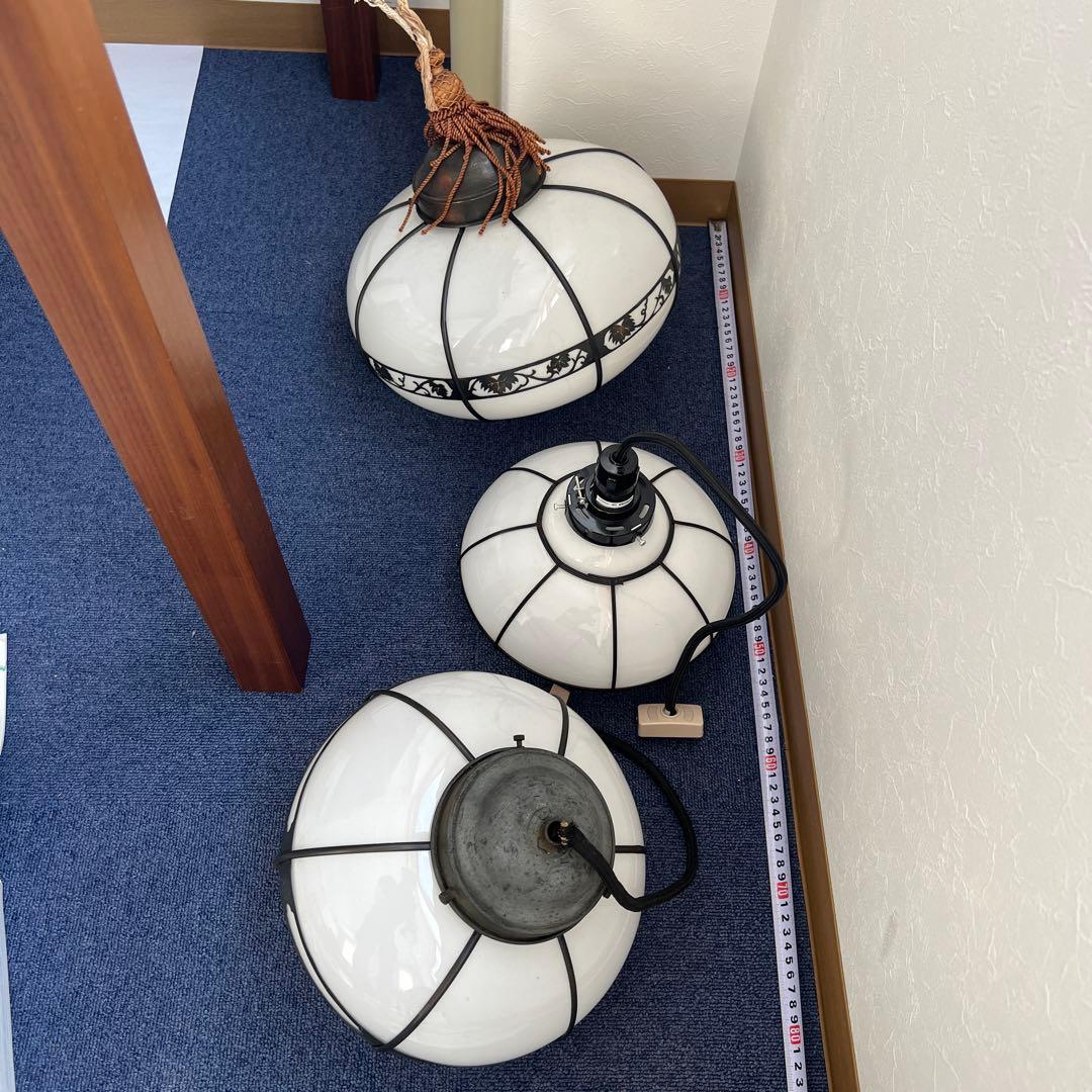 電器傘　電気傘　レトロ　乳白