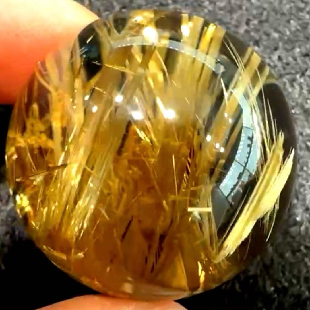 超絶綺麗✨27mm ゴールドタイチンルチルクォーツ　丸玉　スフィア　金針水晶