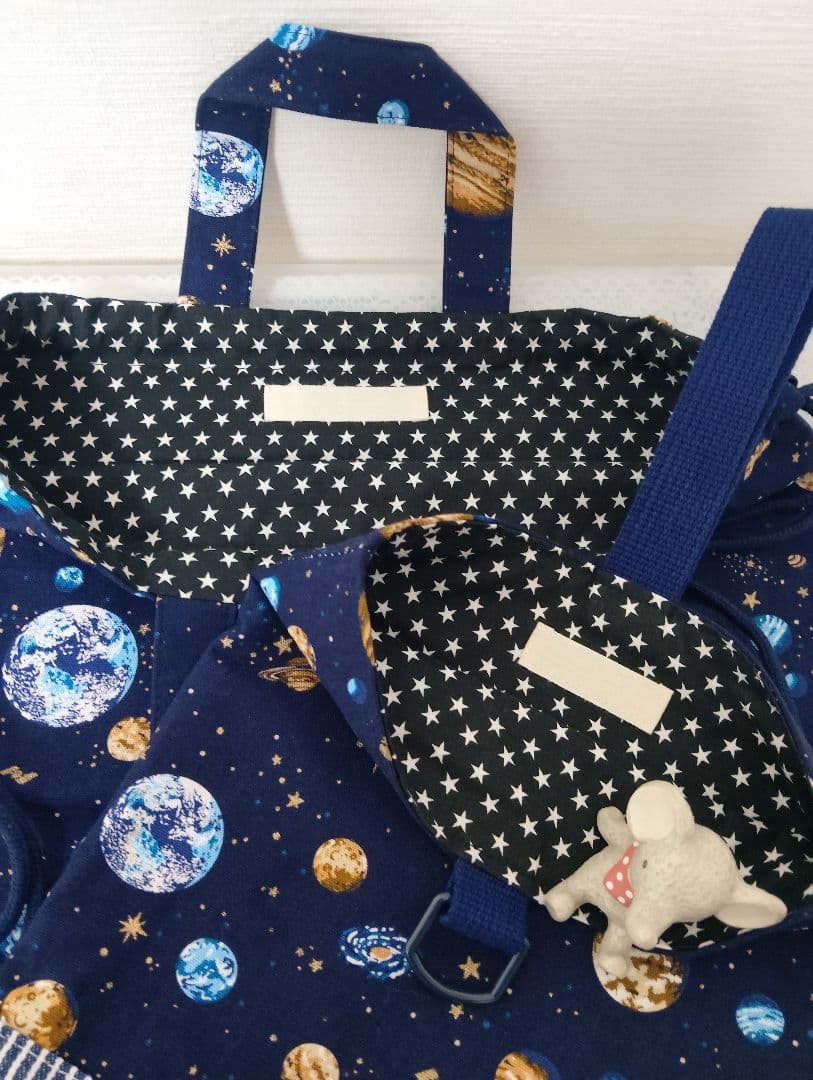 入学準備 6点セット　宇宙柄　ネイビー