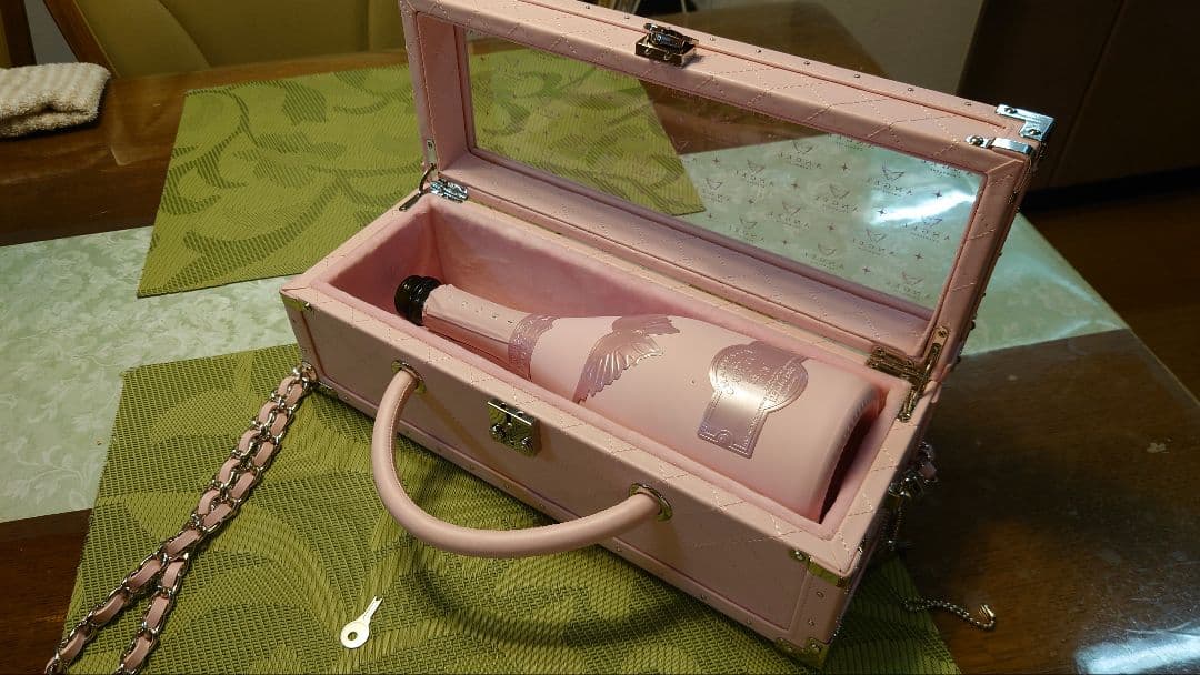 エンジェルシャンパン ドゥミセック ピンク レザータイプ 空き瓶&箱