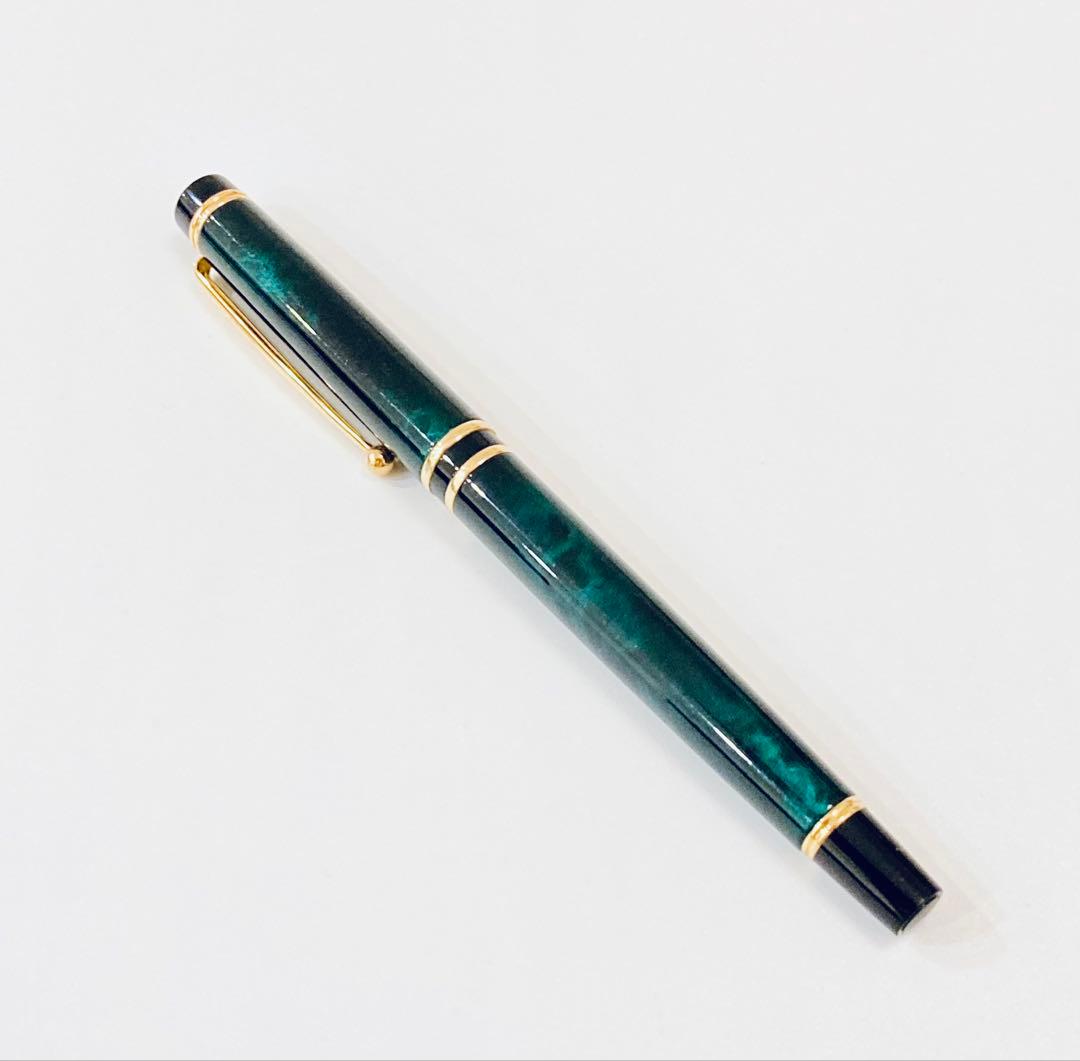 ペン先14K◆パイロット グランセ高級万年筆 マーブルグリーン PILOT 希少