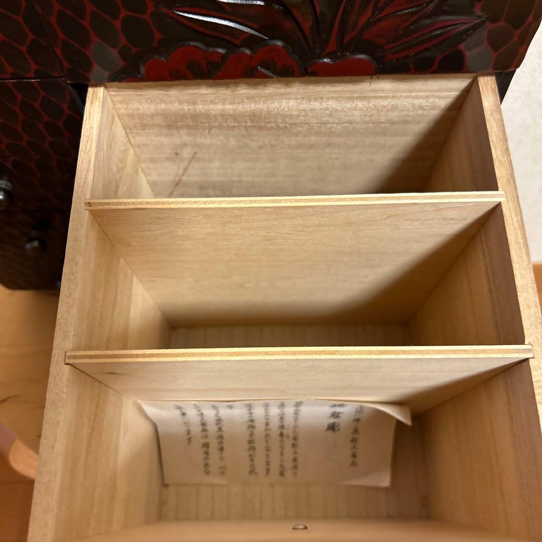 希少　鎌倉彫　小物入れ　隠し引き出し付き