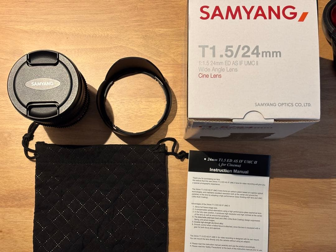 【ほぼ新品 無傷】SAMYANG 24mm T1.5 レンズ CANON用