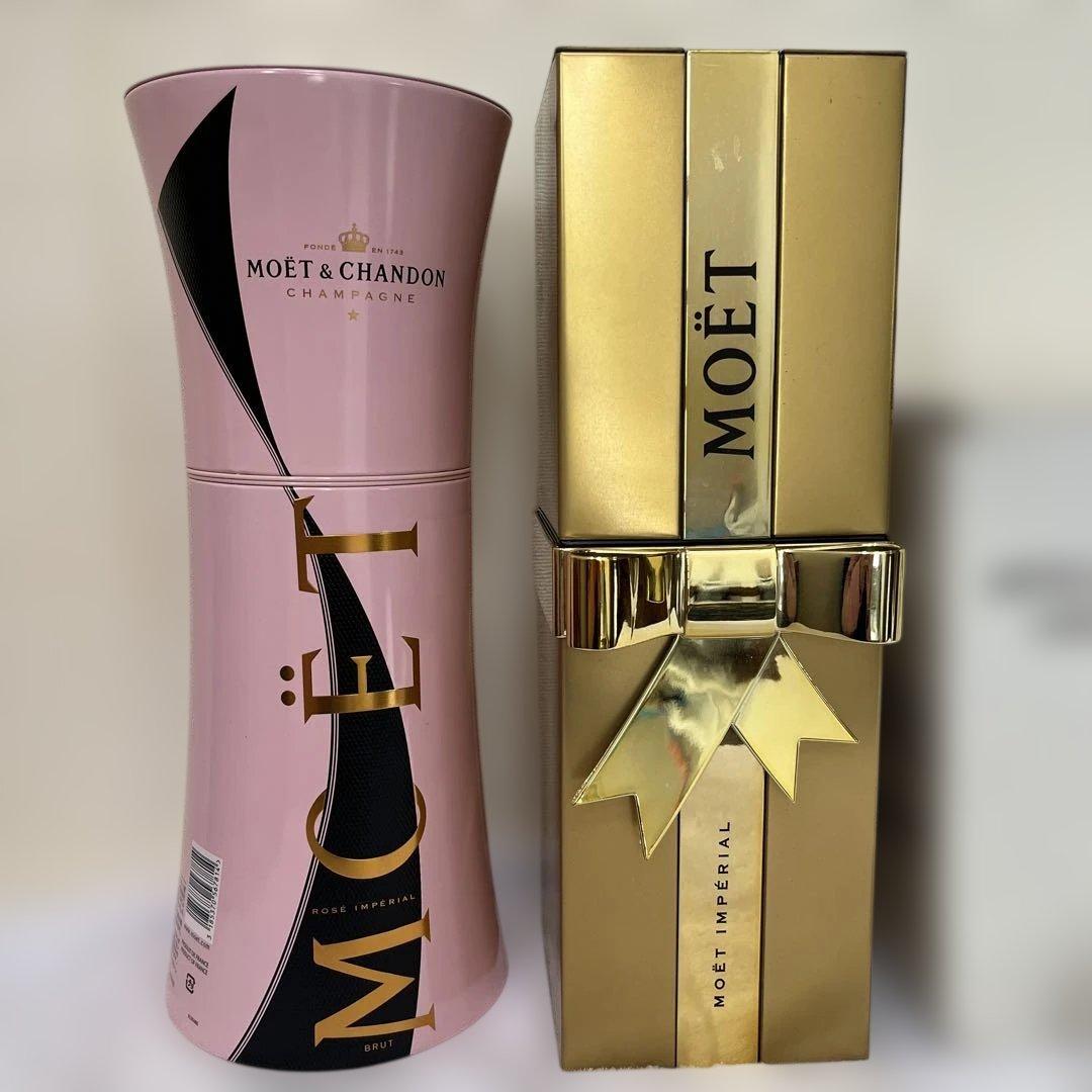 MOËT&CHANDON クーラーx2、ギフトボックスx1、シャンパングラスx6