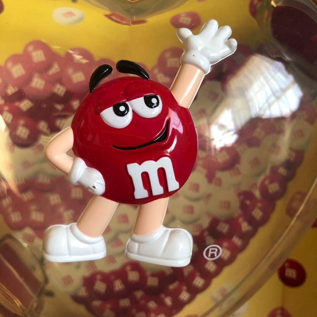未使用箱入りアメリカ限定M&M'sキャンディディスペンサーハート型ボトルレッド