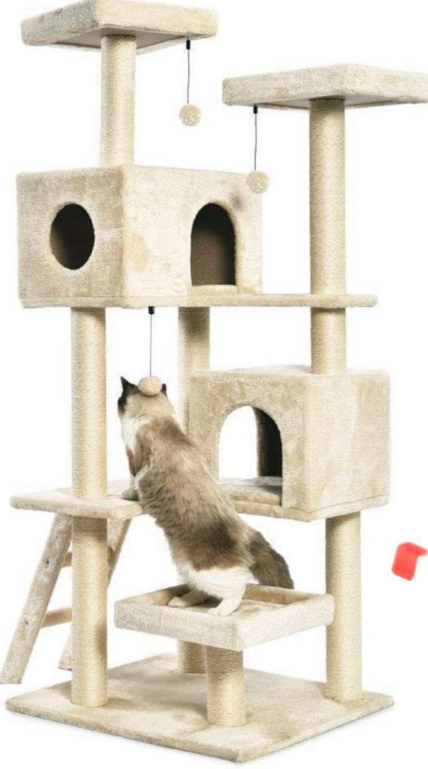 ラスト1 新品 アマゾンベーシック キャットタワー XL 2部屋 組み立て式