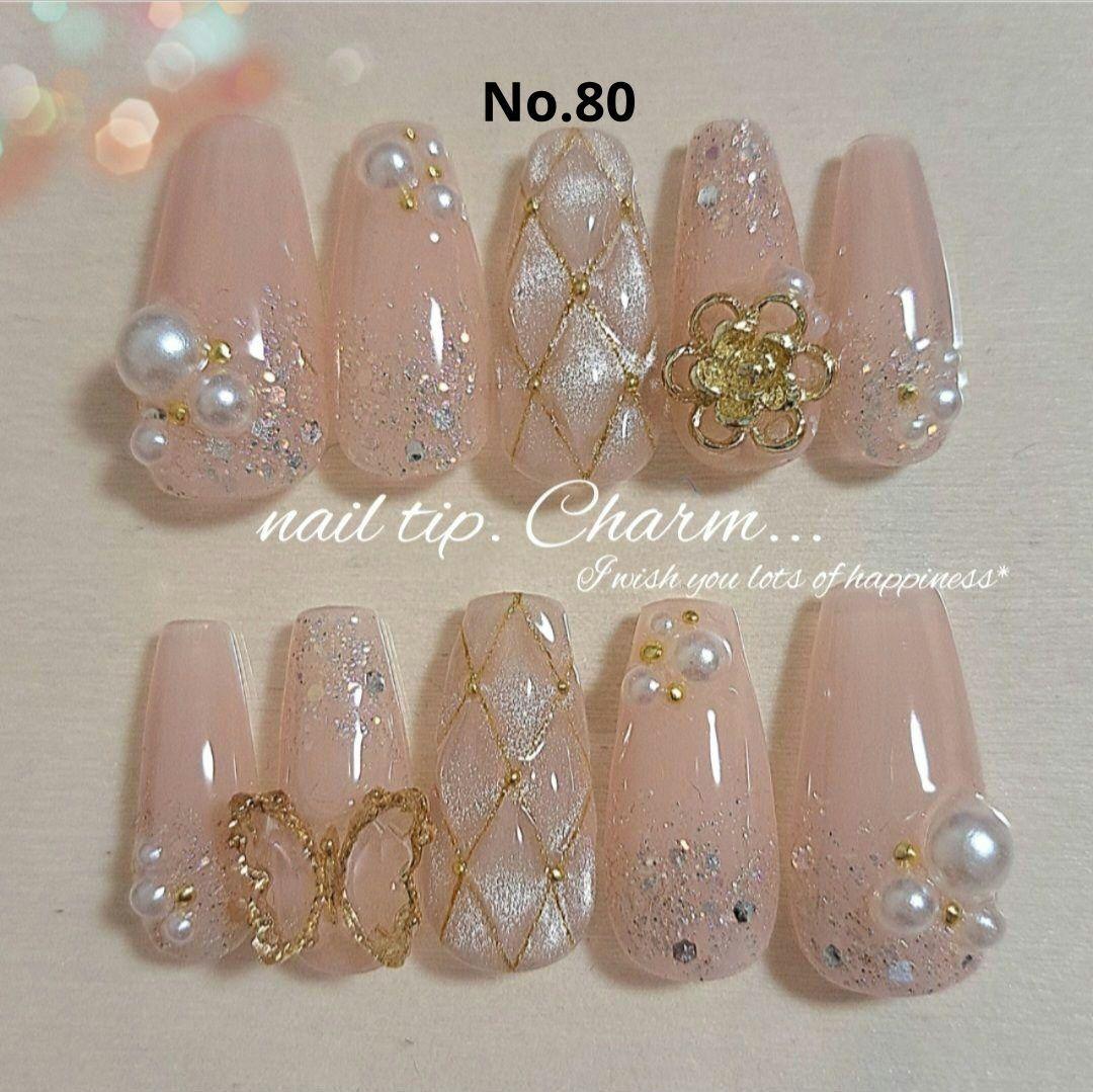 No.92　成人式ネイル　ネイルチップ　 振袖ネイルチップ　和柄　和装ネイル