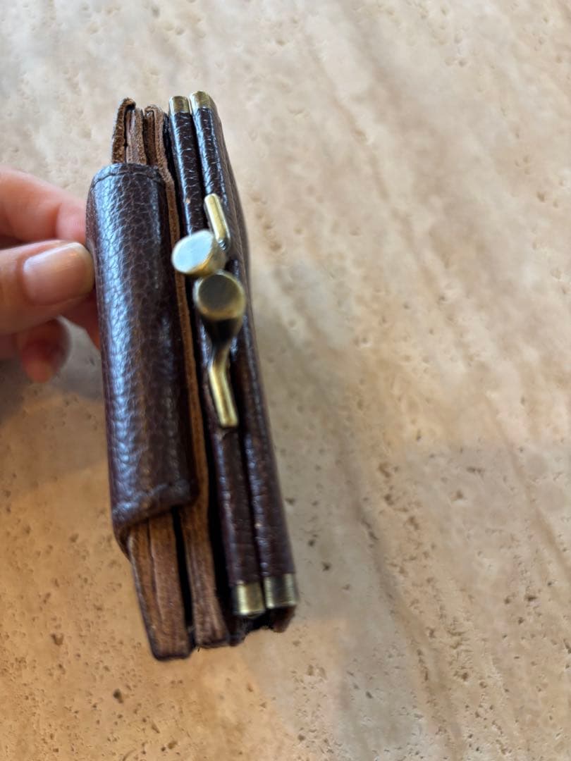 IL BISONTE がま口折財布　ブラウン