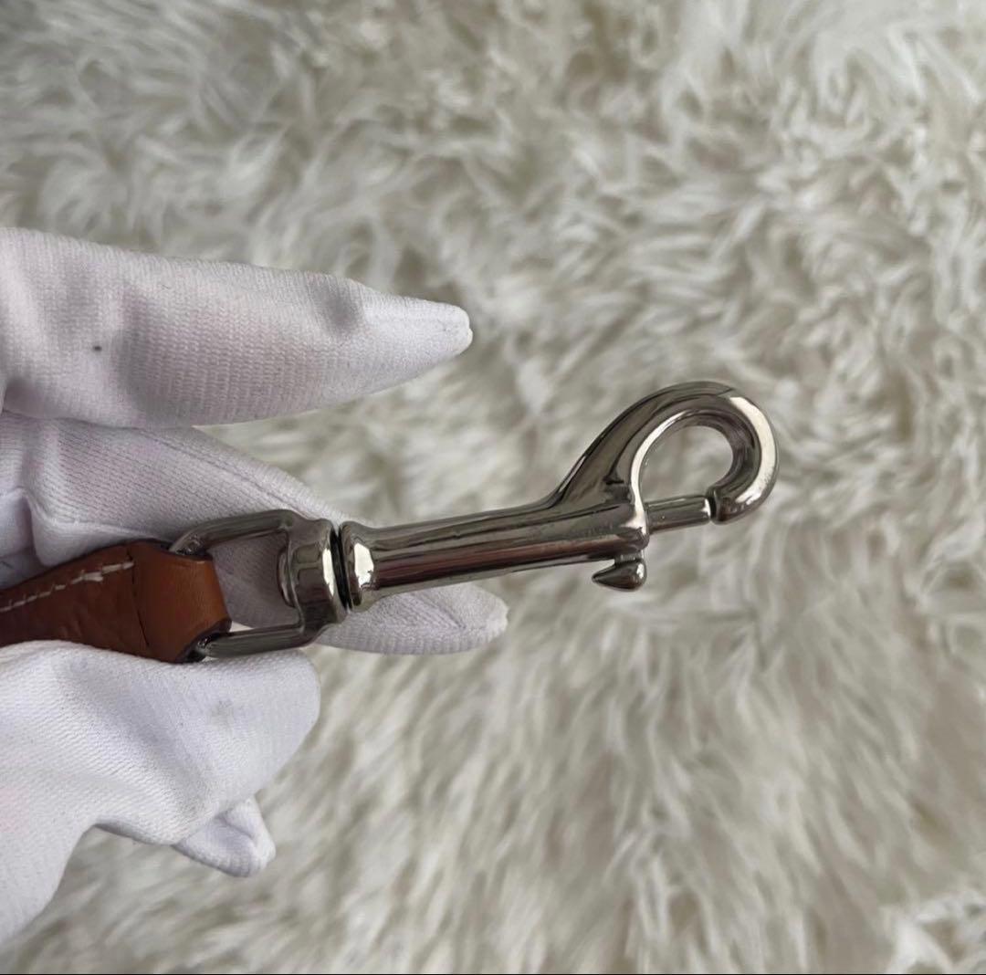 HERMES エルメス リード ブラウン シルバー金具 犬用 美品