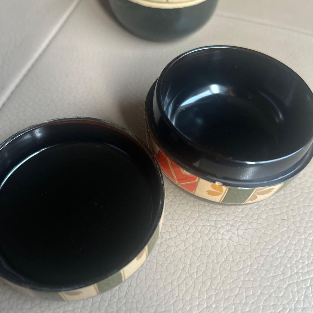 茶道具　時代の清閑寺窯　茶箱用三点セット(棗、振り出し、茶巾筒)