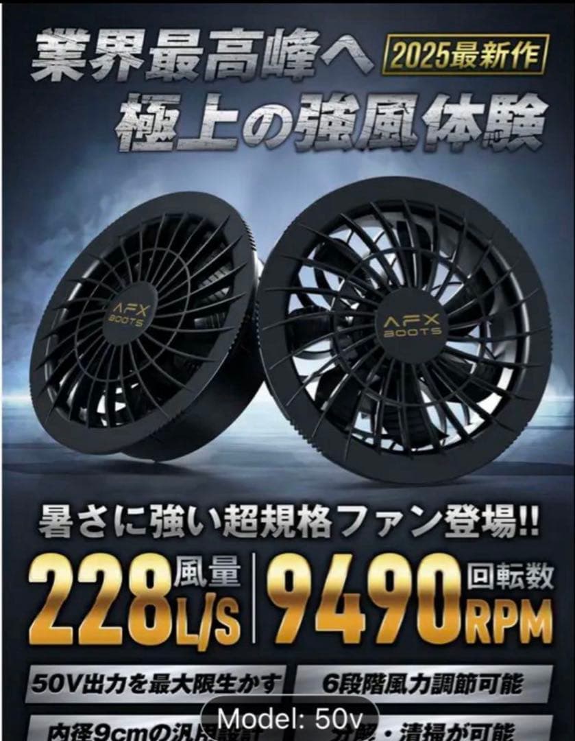 空調服用ファンセット 50V 228L/S