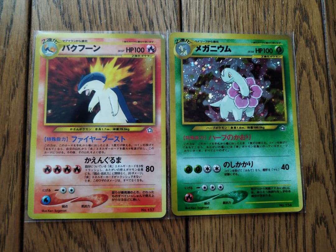 ポケモンカード　旧裏面　プレミアムファイル　メガニウム　バクフーン　6枚セット