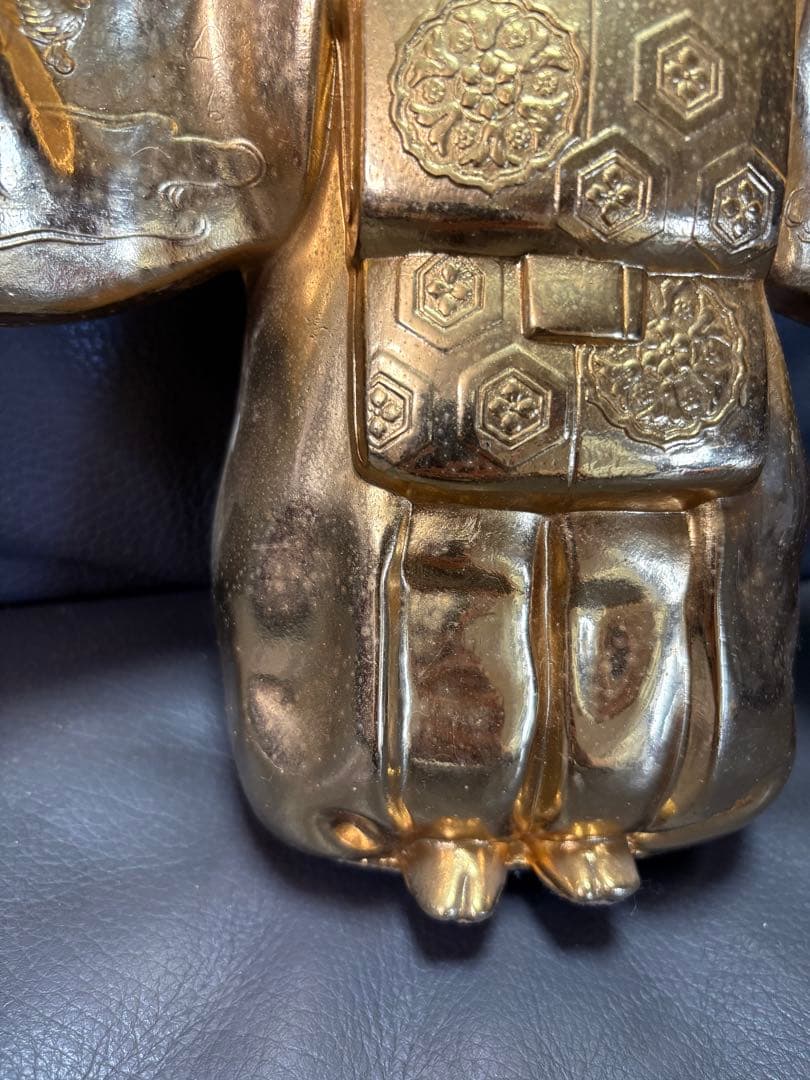 能面置物 能楽 翁 吉祥 縁起物　ゴールド