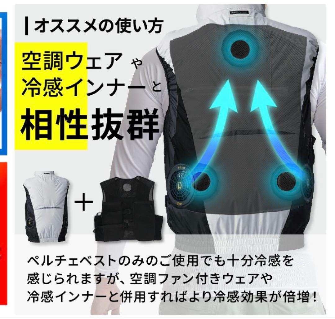 冷却ベスト　冷却ペルチェセット　FREEサイズ 冷却 暖房 めちゃクール
