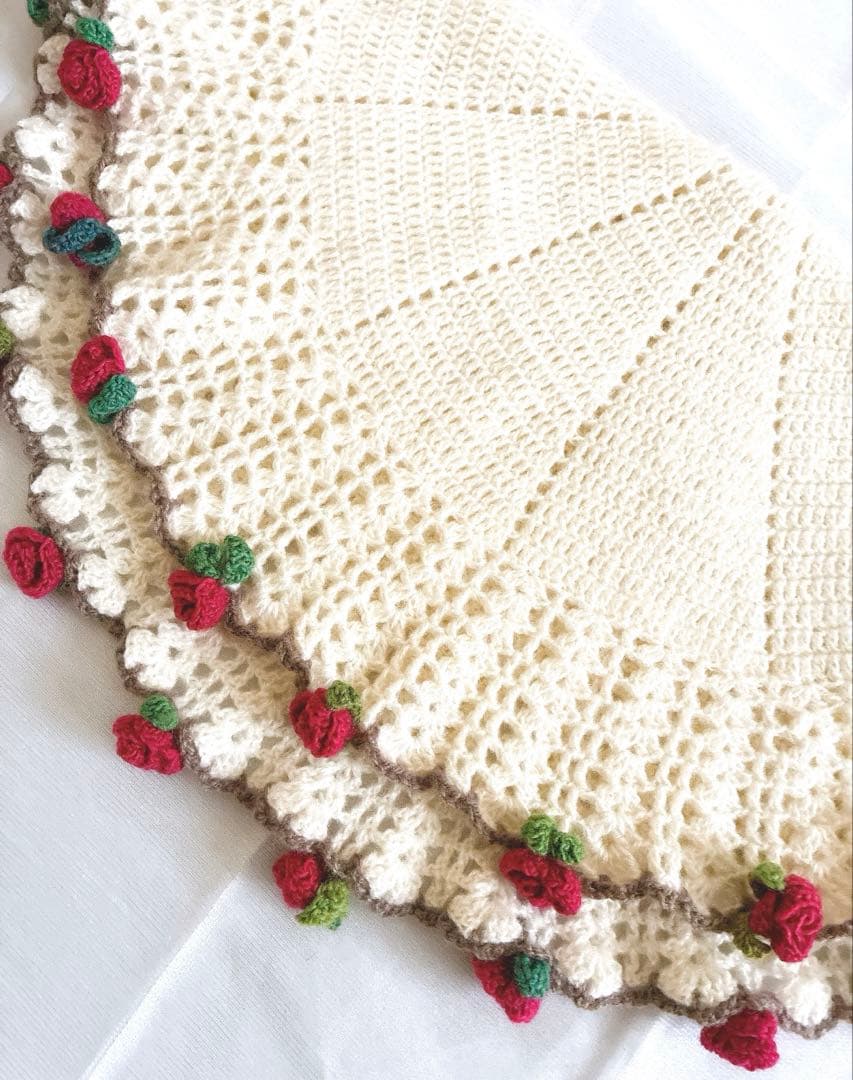 花束ブランケット ブーケブランケット フラワー 手編み ハンドメイド 79cm