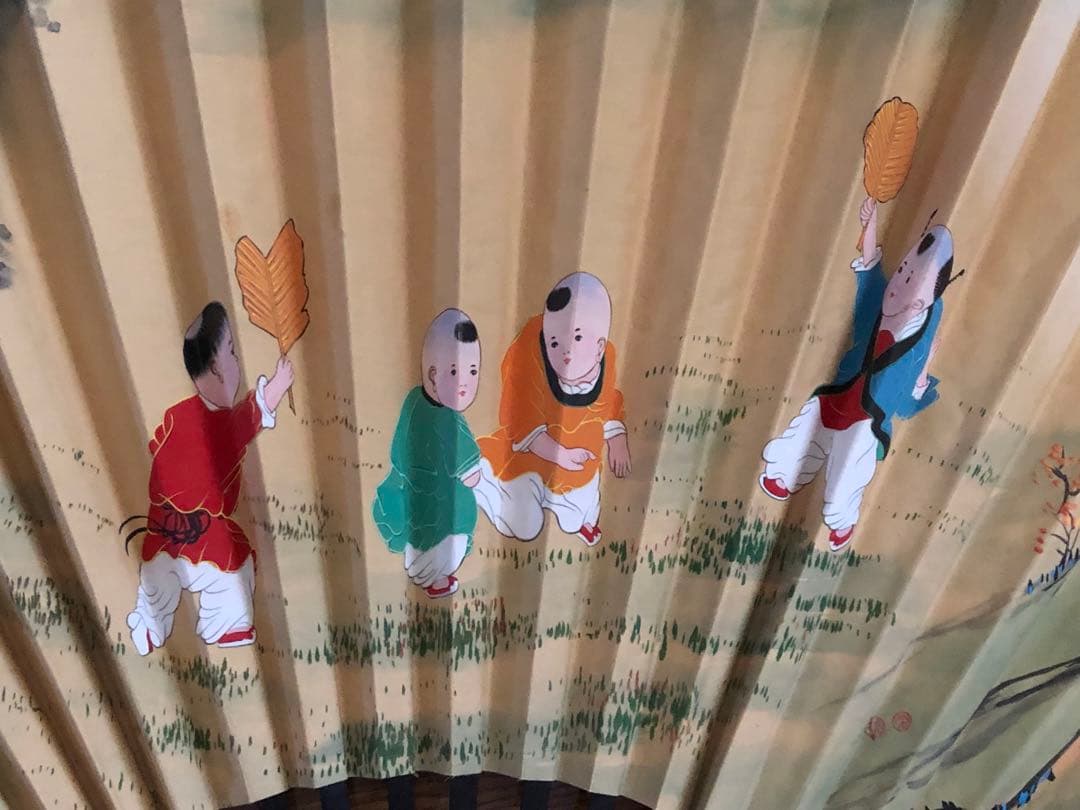 絵画壁掛け飾り扇　 中国