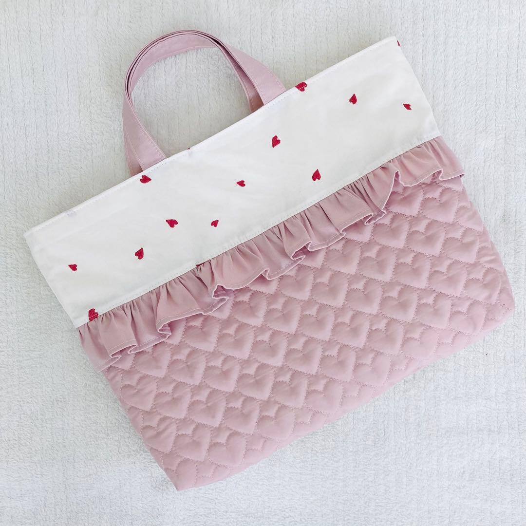 【3mama】ハート刺繍×フリル×ハートキルティング