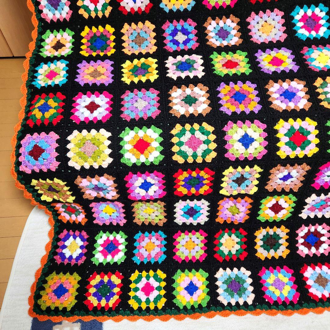 モチーフ編み【3】ハンドメイド　ブランケット　マルチカバー
