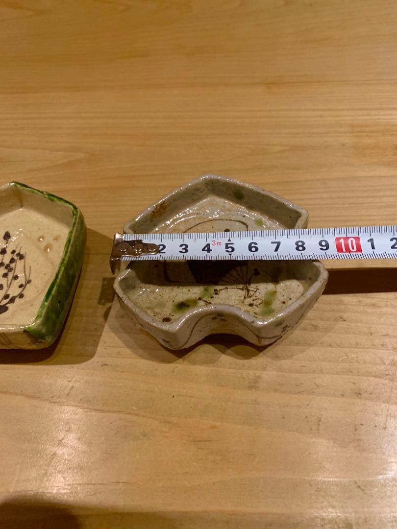 【趣のある逸品】美濃焼 織部焼 型変わり 小皿 4客セット 豆皿 向付
