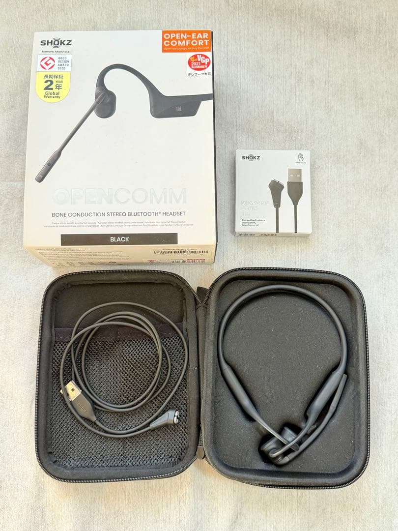 ☆ SHOKZ OPENCOMM 骨伝導Bluetoothヘッドセット ブラック
