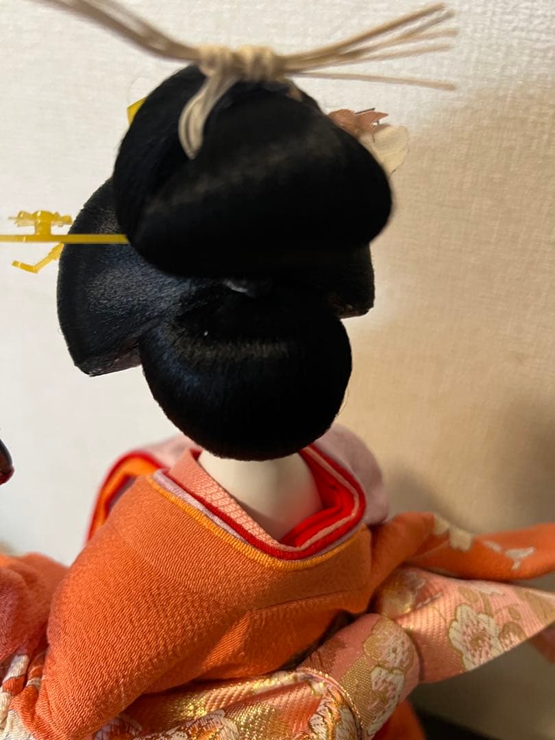 美品 45cm 芸者人形 ガラスケース付き 和風 着物 日本人形 置物