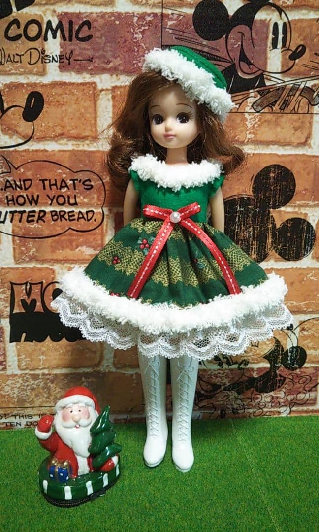 クリスマス バージョン リカちゃん人形 お洋服 ハンドメイド 2078