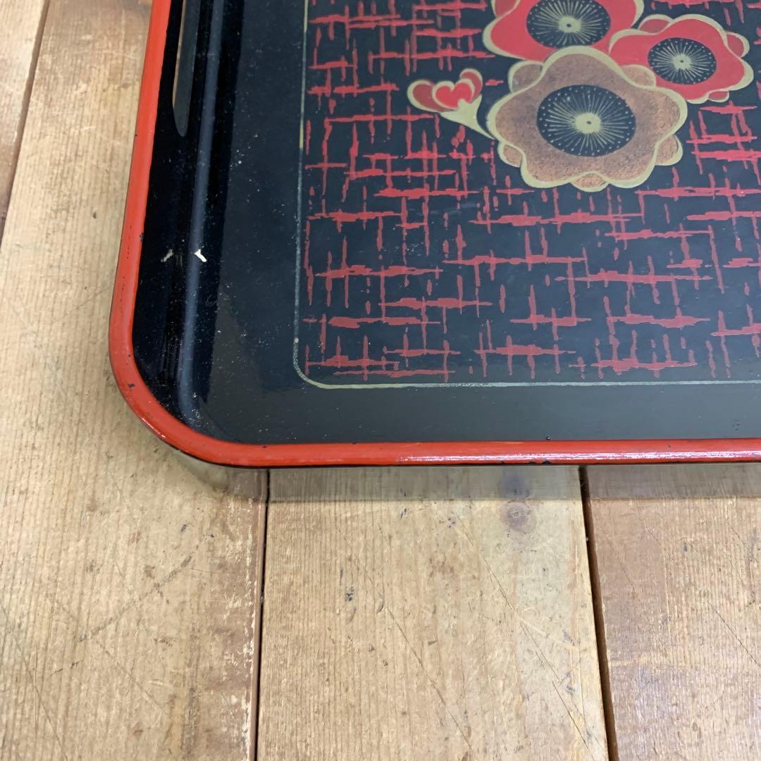 D-4 【極希少・美品】昭和レトロ 木製漆器 長手盆 お盆 記念品 紀州漆器（山