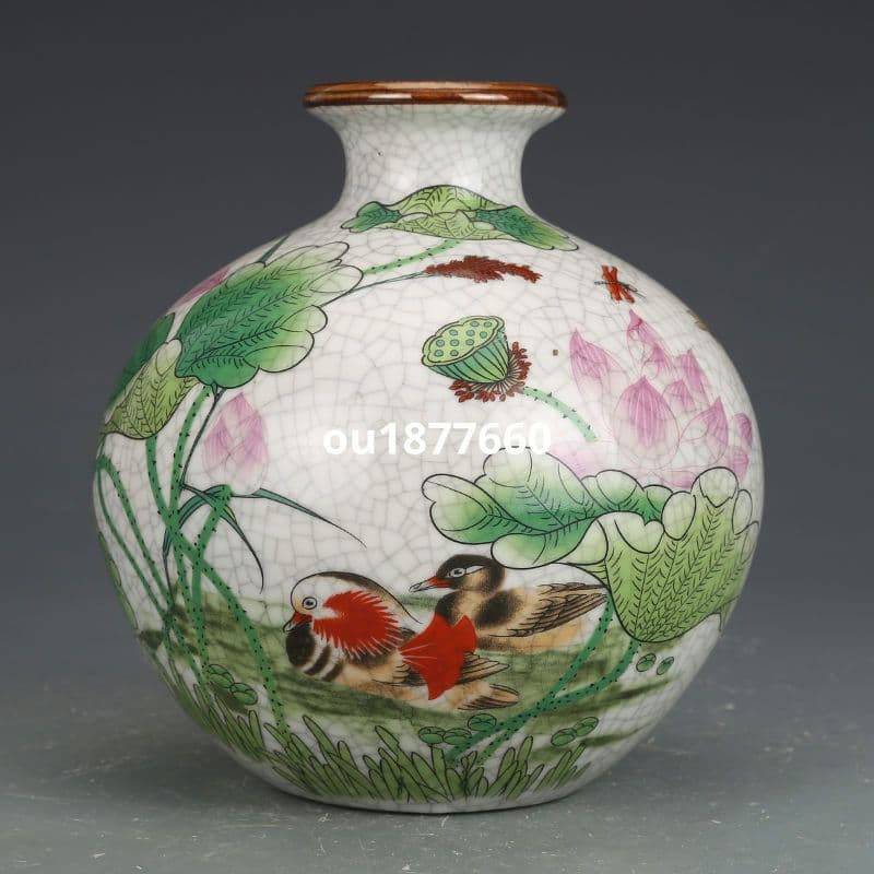 景徳鎮 花瓶 石榴瓶 陶磁器 装飾品 現代工芸品 美術品 置物