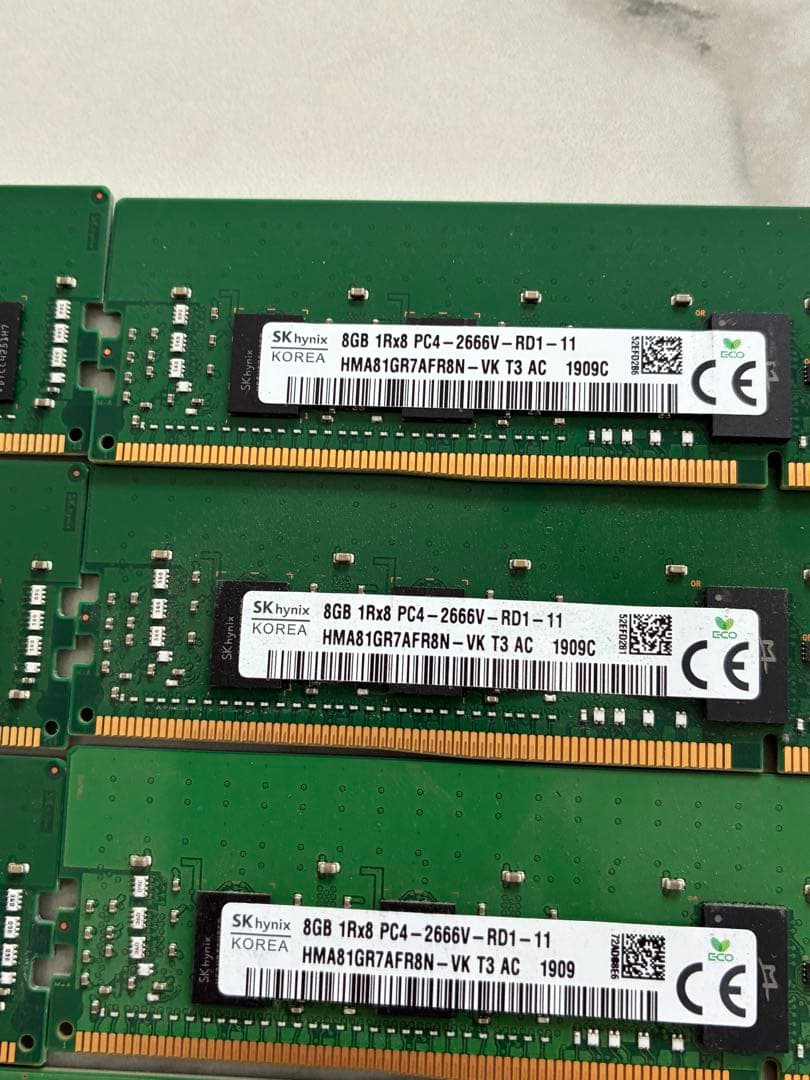SKhynix 8GB 1R×8 DDR4 PC4-2666Vメモリ★56GB