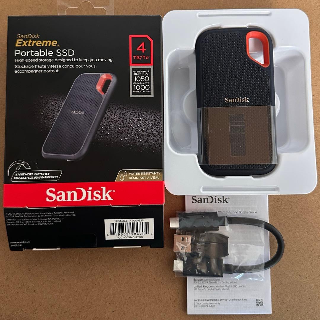 【美品】SanDisk SSD 4TB SDSSDE61-4T00-G25