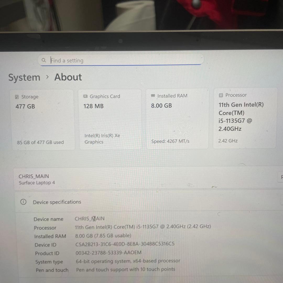 Windowsノート本体 Microsoft surface laptop 4 13.5
