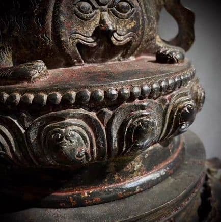 銅器 仏教 香炉  古美術 コレクション品 銅製 工芸品 彫刻装飾品置物