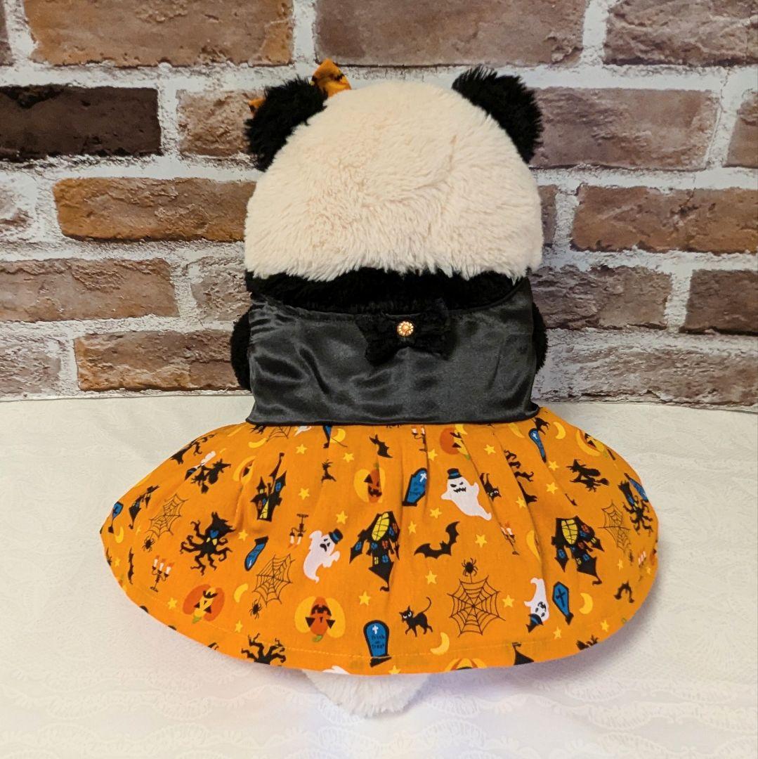 ２歳シャン♡ハロウィンコスチューム♡サテン＆ハロウィン柄ワンピース Orange