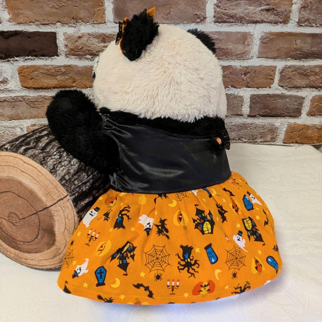 ２歳シャン♡ハロウィンコスチューム♡サテン＆ハロウィン柄ワンピース Orange