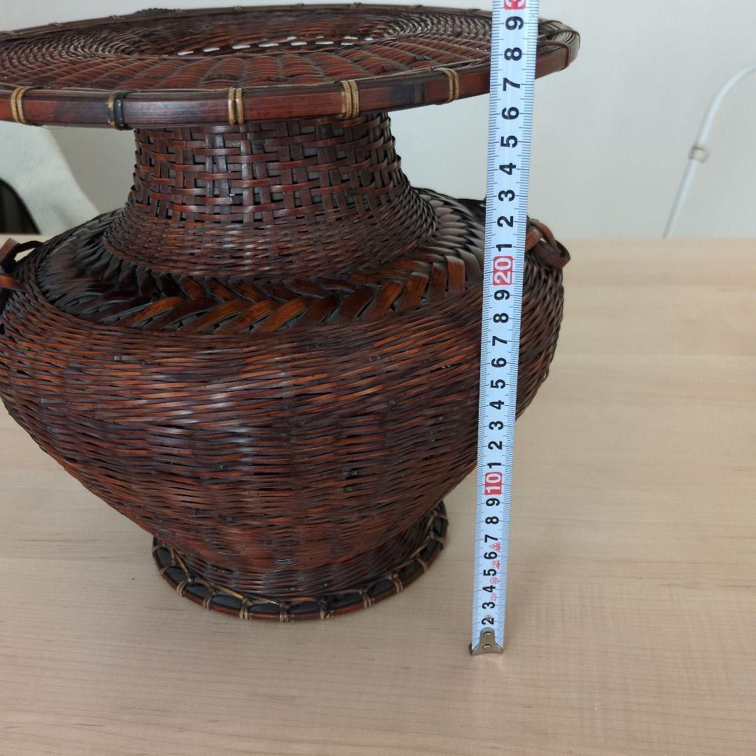竹製 壺型　花器　華道　茶道　レトロ