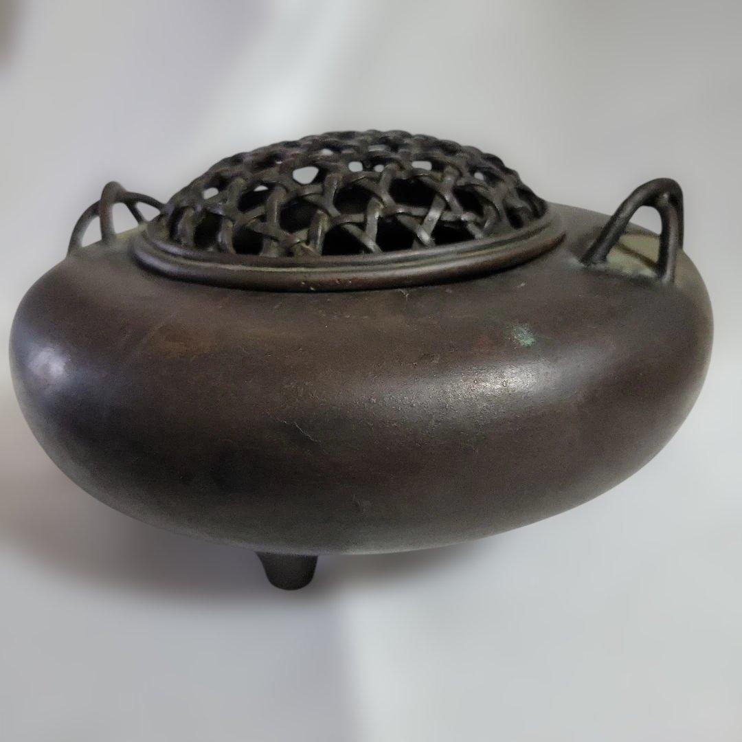 三足香炉　銅製　香炉　金属工芸　アンティーク品