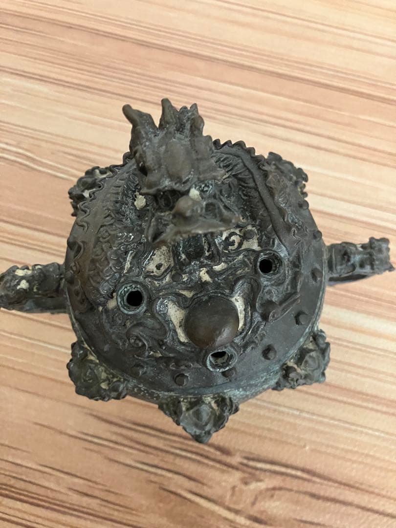 青銅製　三足香炉　中国　高さ約12cm