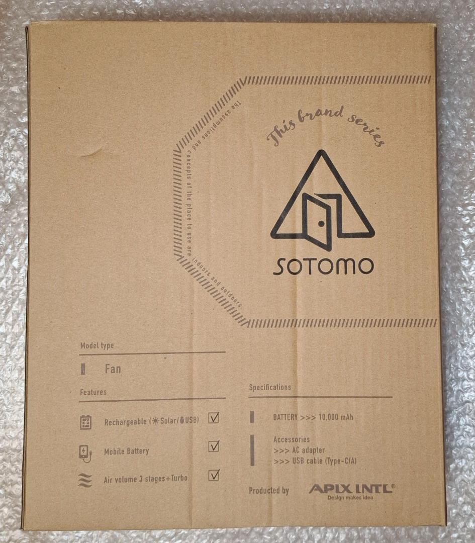 アピックス APF-560 グレイッシュ SOTOMO ソーラーパワーファン