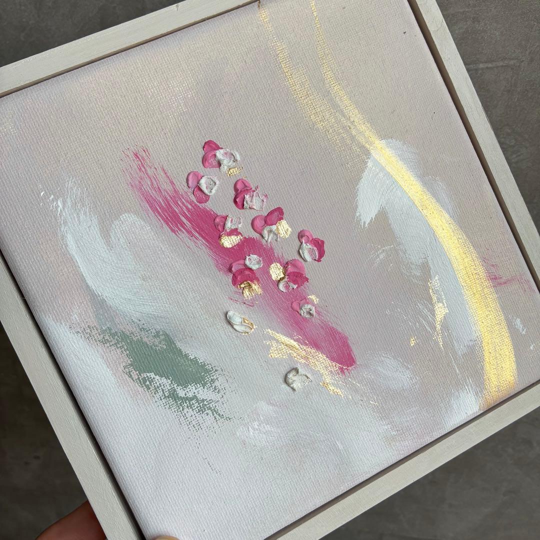 テクスチャーアート　2枚set 桜　花　モダン　絵画　抽象画　アートパネル