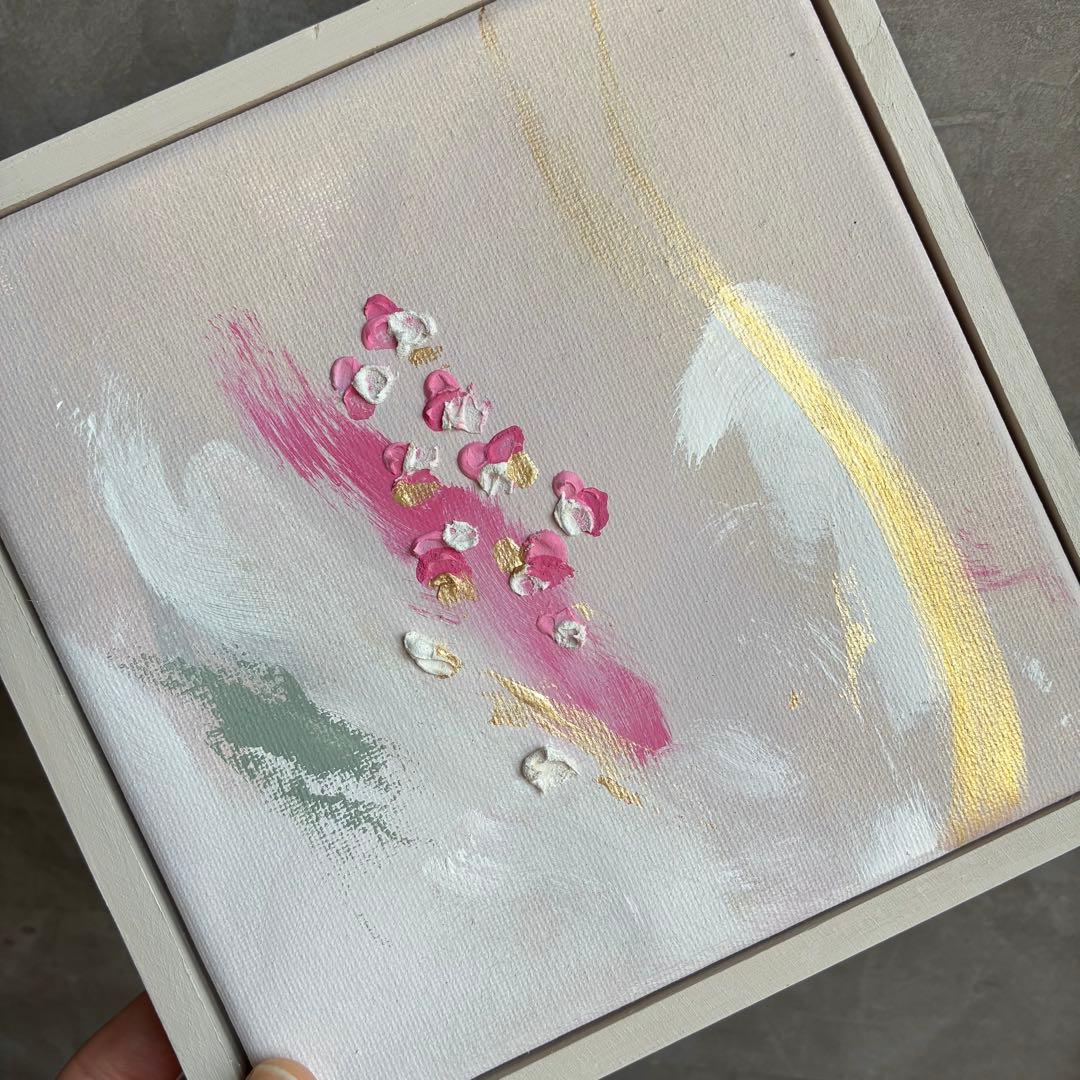 テクスチャーアート　2枚set 桜　花　モダン　絵画　抽象画　アートパネル