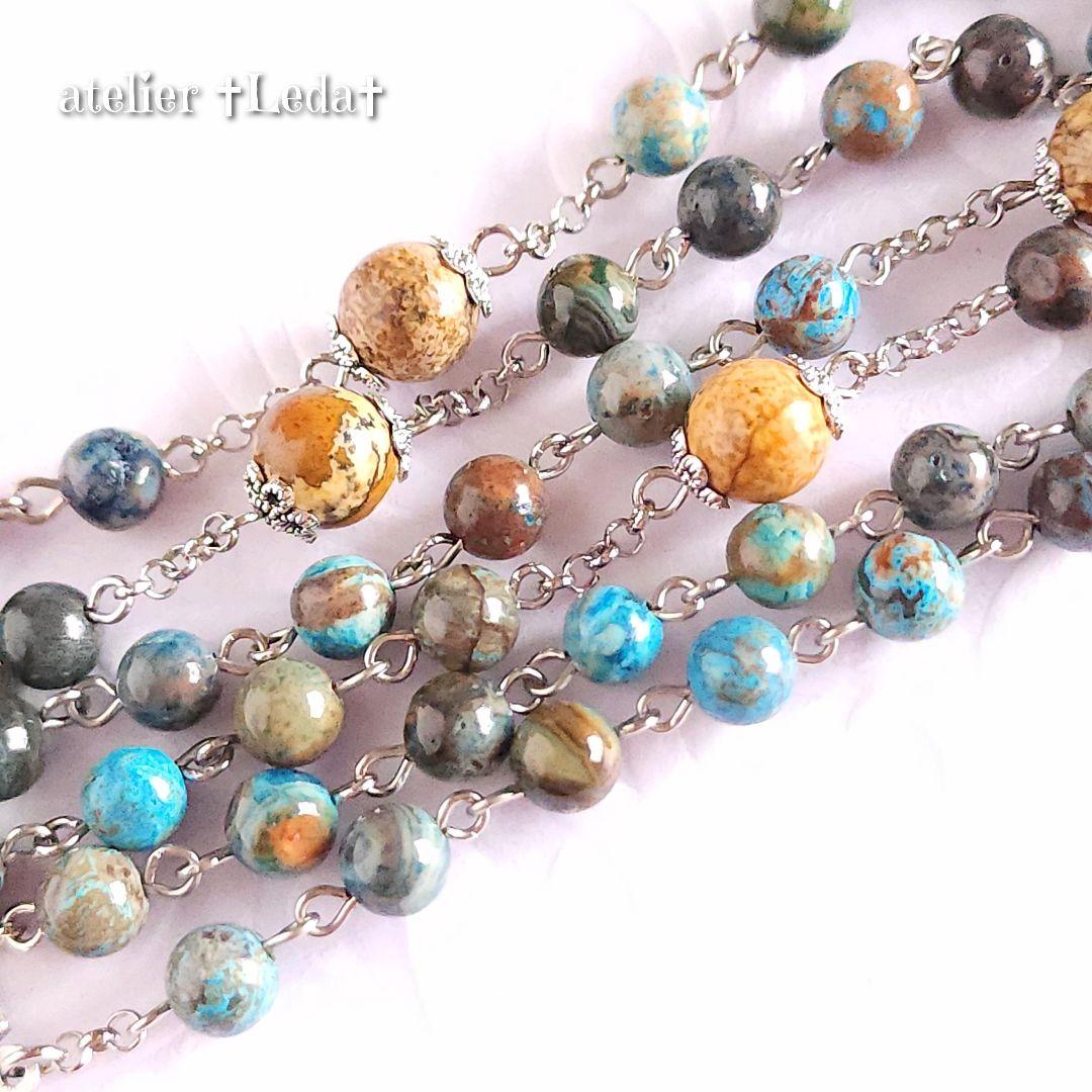 ☆ブルークレイジーレースアゲート ロザリオ☆~Blue C.LaceAgate~