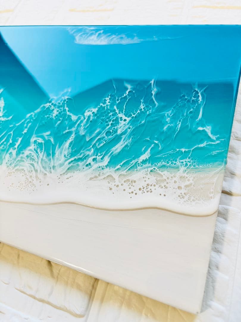 気持ちを整え新しい流れへ進みたい方へ　深呼吸する海 レジンアート42× 22cm