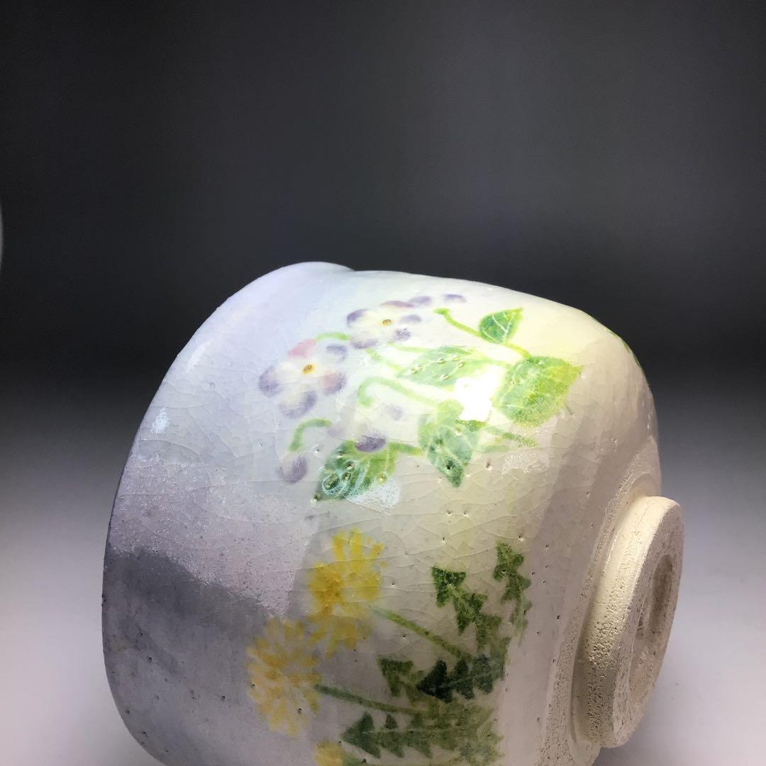 ウ344 茶碗『楽入造』『春の野　茶碗　共箱』茶道具　抹茶碗