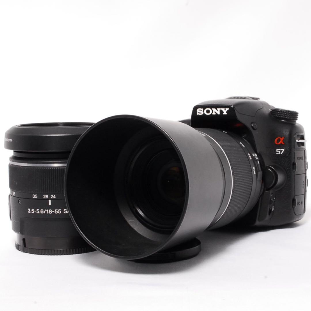 ◆すぐ使える◆一眼レフカメラ◆SONY α57◆スマホ転送◆初心者に◆Wレンズ◆