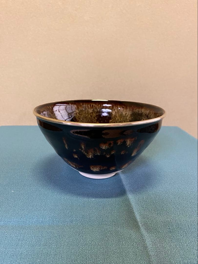 茶道具/茶碗 桶谷定一『玳皮梅花』京都 洛東 清水焼