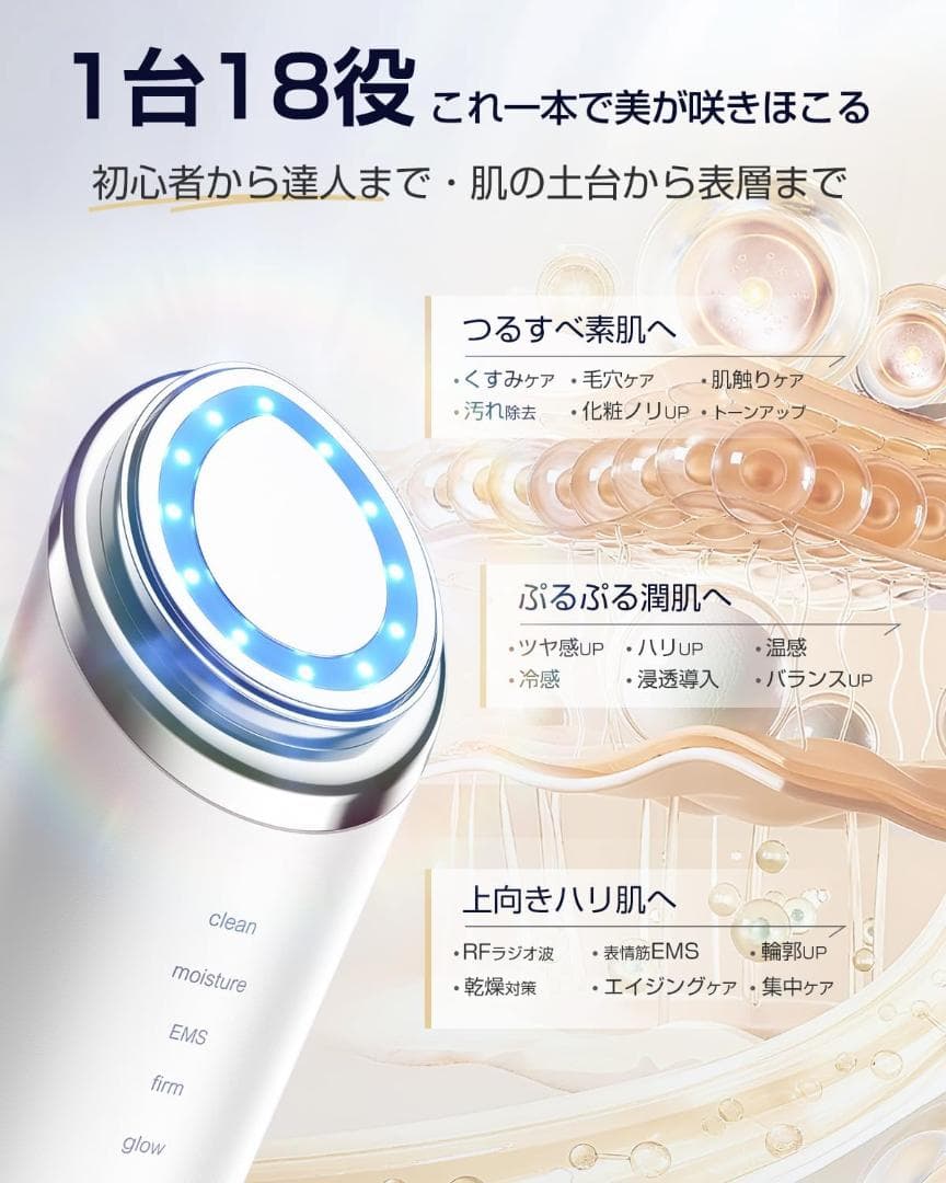 2026最新 美顔器 RF ラジオ波 EMS 温冷ケア リフトアップ イオン