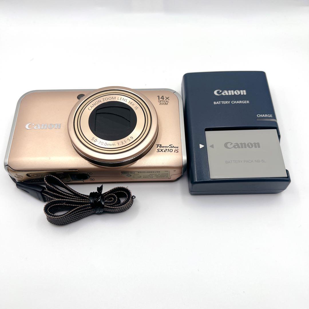 Canon PowerShot SX210 IS デジカメ ゴールド 動作確認済