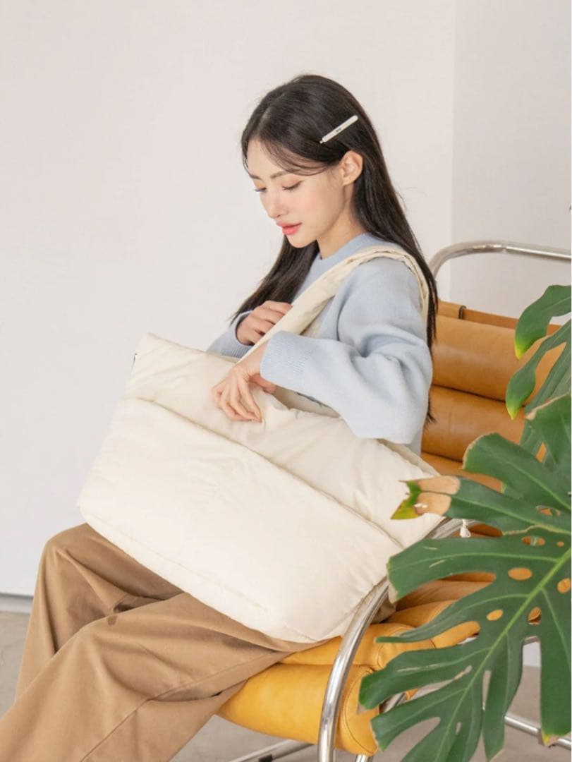 【APERTY】ワイドバッグ（M）アイボリー白ペットキャリーバッグ韓国ブランド