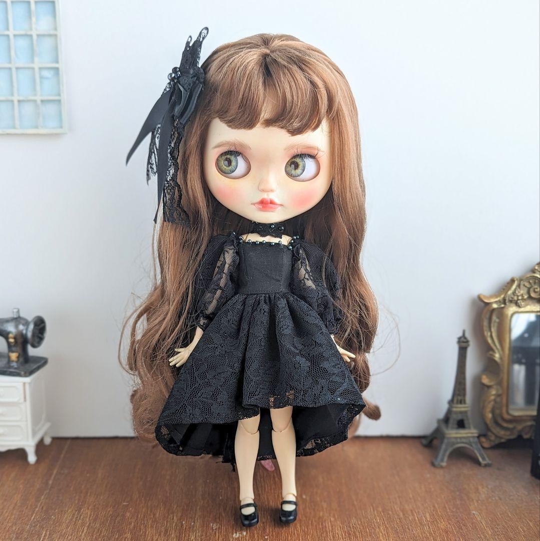 1039※ブライスアウトフィット※黒のフィッシュテールスカートドレス