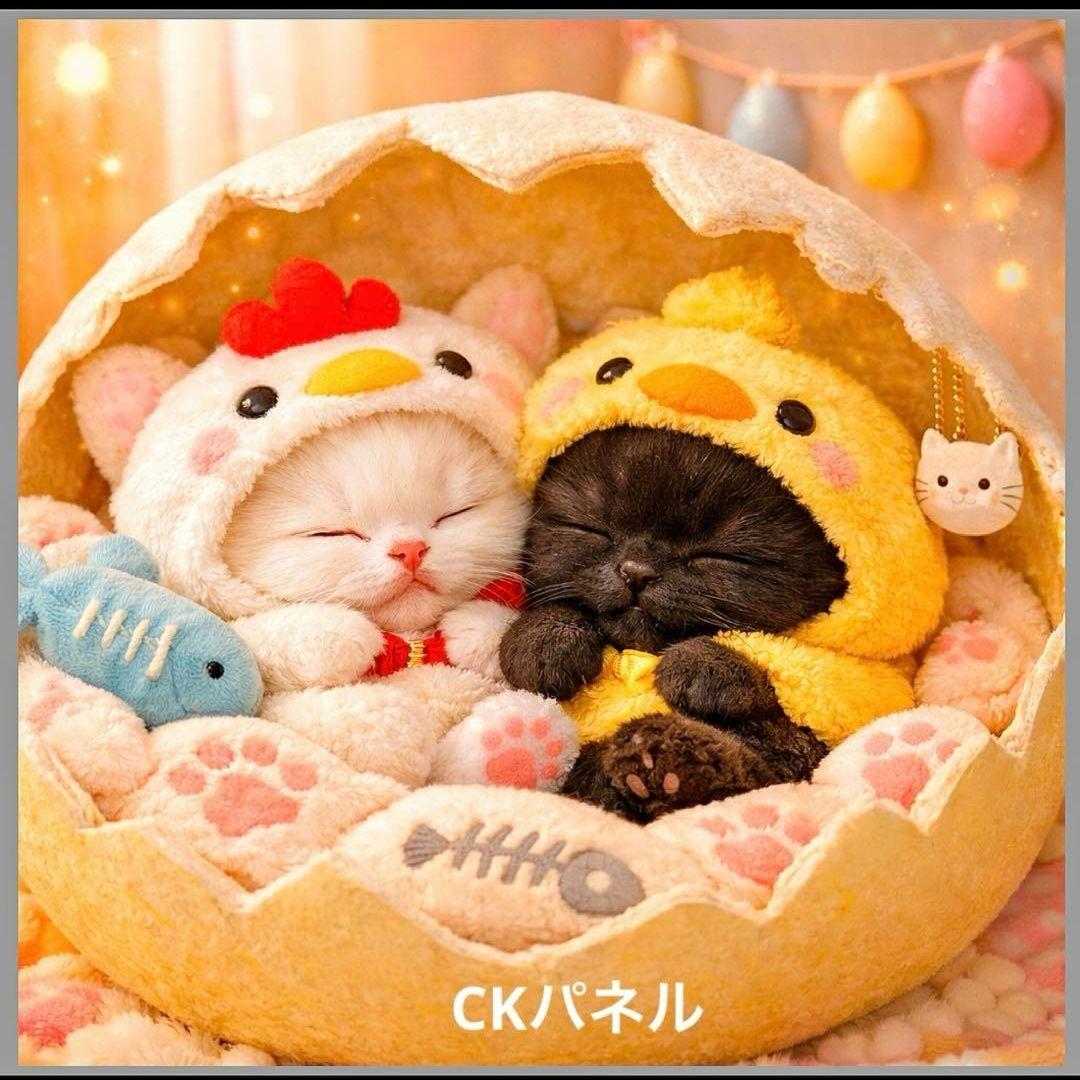 激レアおねんねにゃんこパネル生地　ハンドメイド